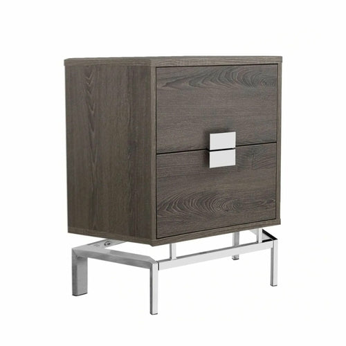 Jade 23.5-inch particle board and chrome metal accent table with modern design and sleek finish.