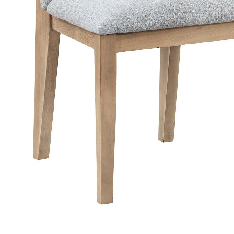 Set of 2 gray linen and oak finish dining chairs from the Caspian collection by Start2Finish, featuring cushioned seats and modern design.