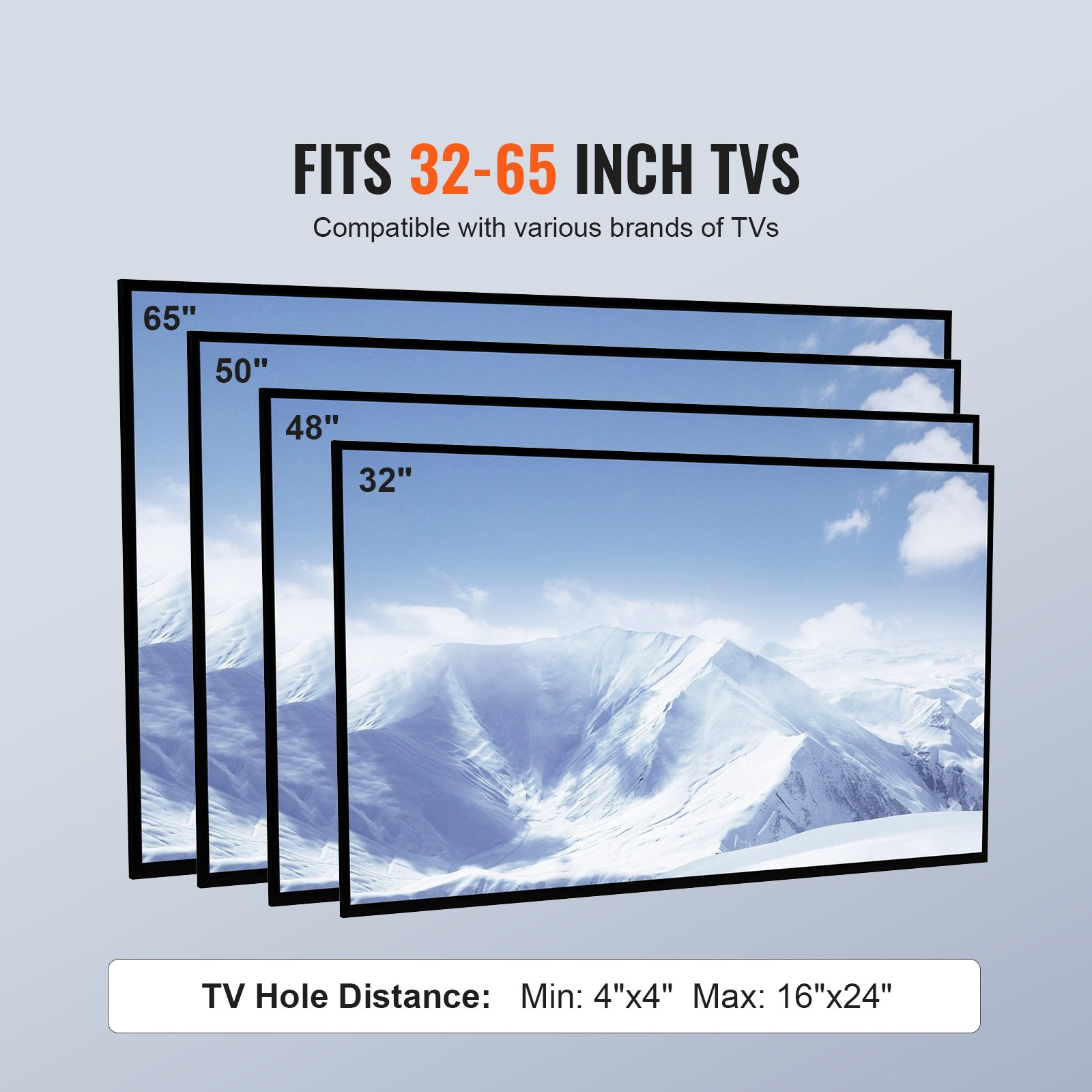 Start2Finish VEVOR TV stand mount for 32-65 inch TVs, height adjustable portable floor stand with tempered glass base in living room.