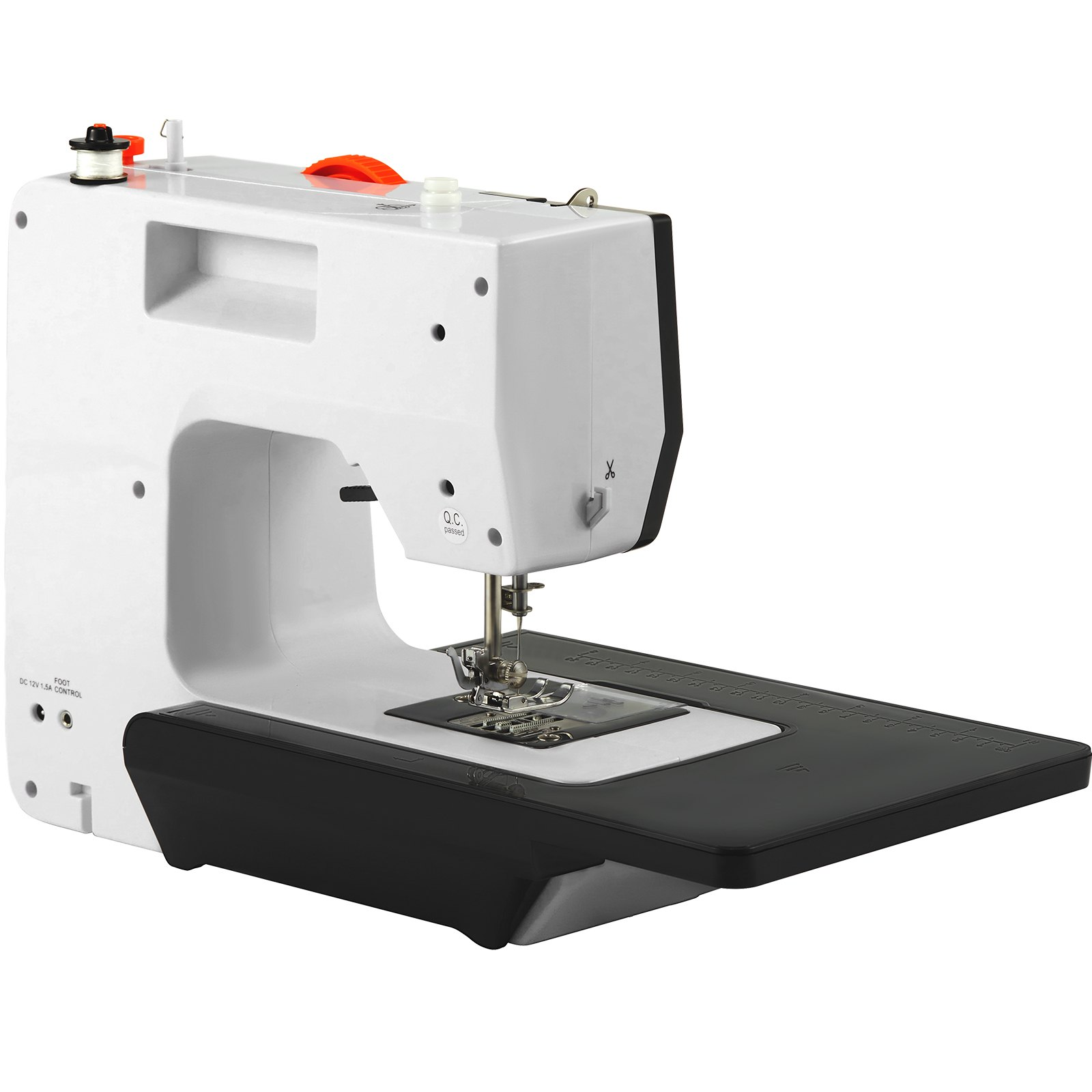Start2Finish VEVOR portable sewing machine with 38 stitches, reverse sewing, extension table, foot pedal, and accessory kit for home use