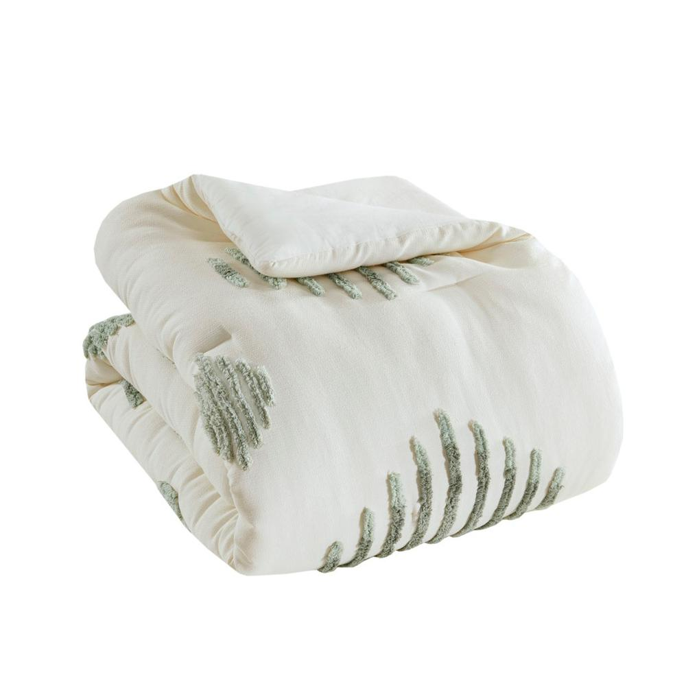 Start2Finish 3-piece cotton blend chenille comforter set with textured fabric and coordinating pillow shams for cozy bedroom decor.