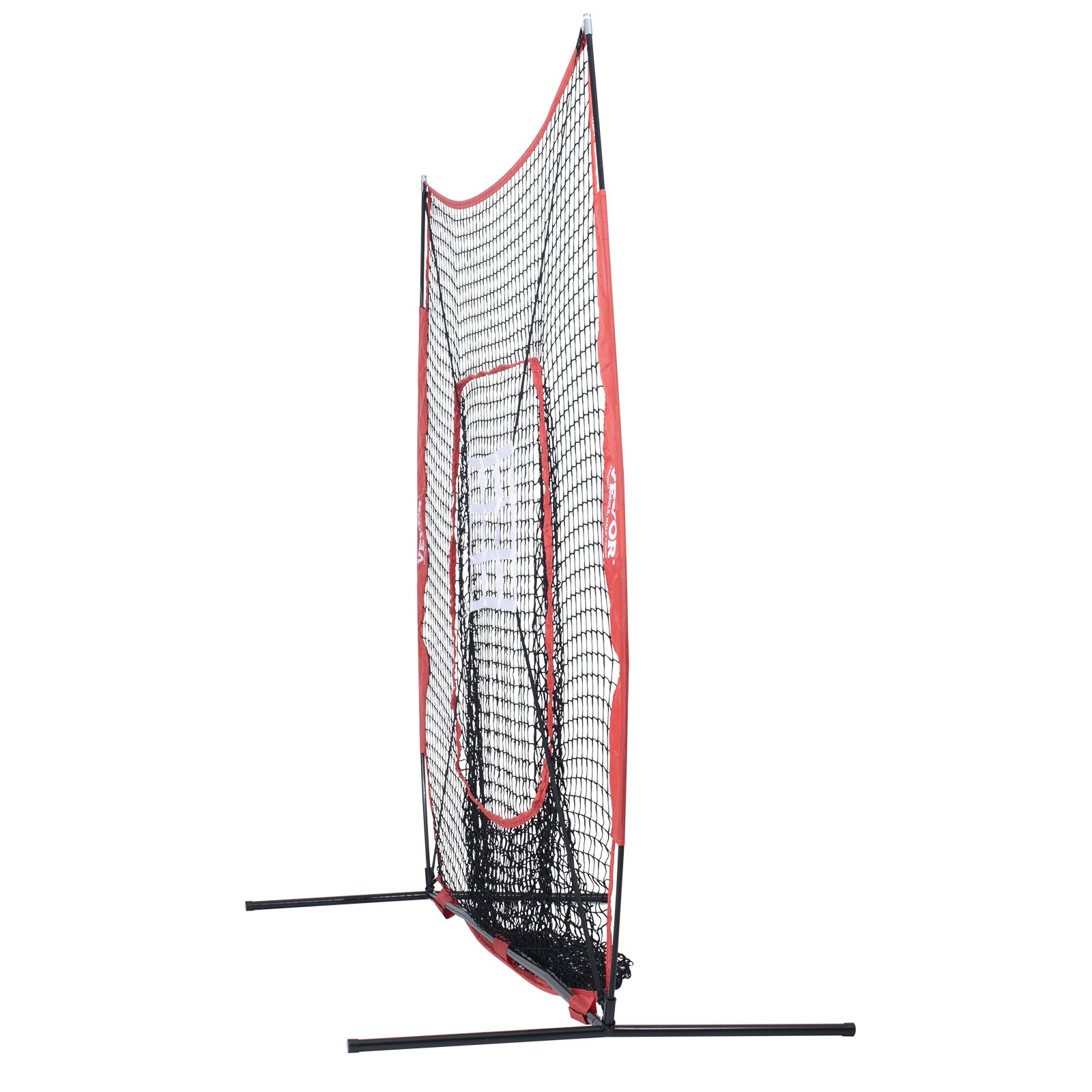 Start2Finish VEVOR 7x7 ft baseball practice net with bow frame, batting tee, strike zone, and carry bag for hitting and catching drills.