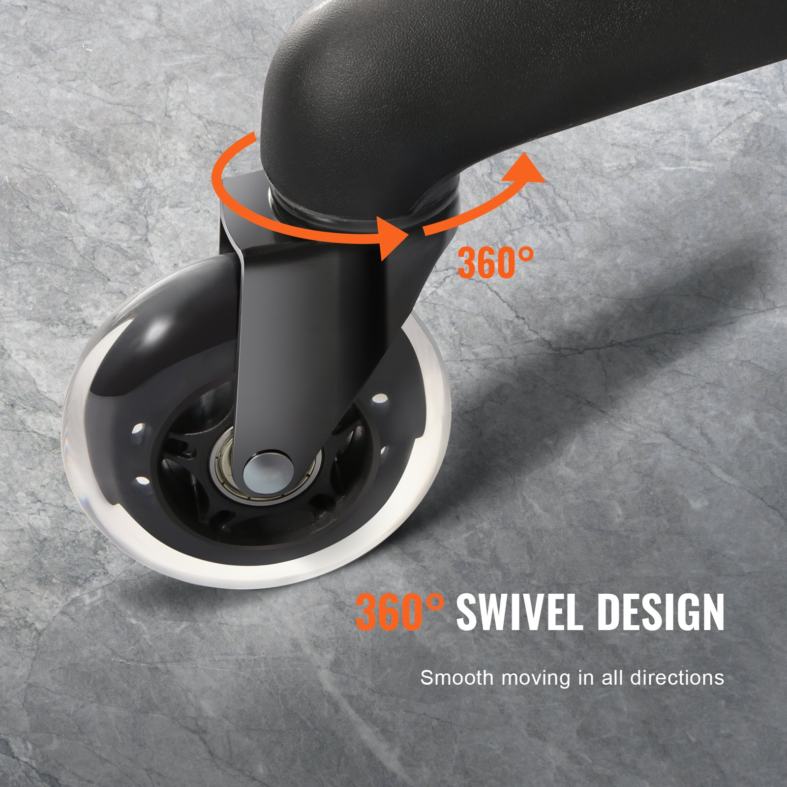 Start2Finish VEVOR office chair wheels set of 5, 3-inch heavy-duty caster wheels for hardwood floors and carpets.