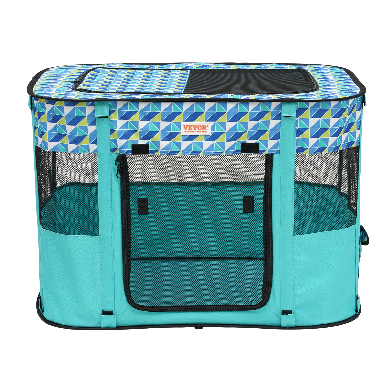 Start2Finish VEVOR foldable pet playpen with waterproof Oxford cloth, portable dog crate for indoor, outdoor, or travel use.