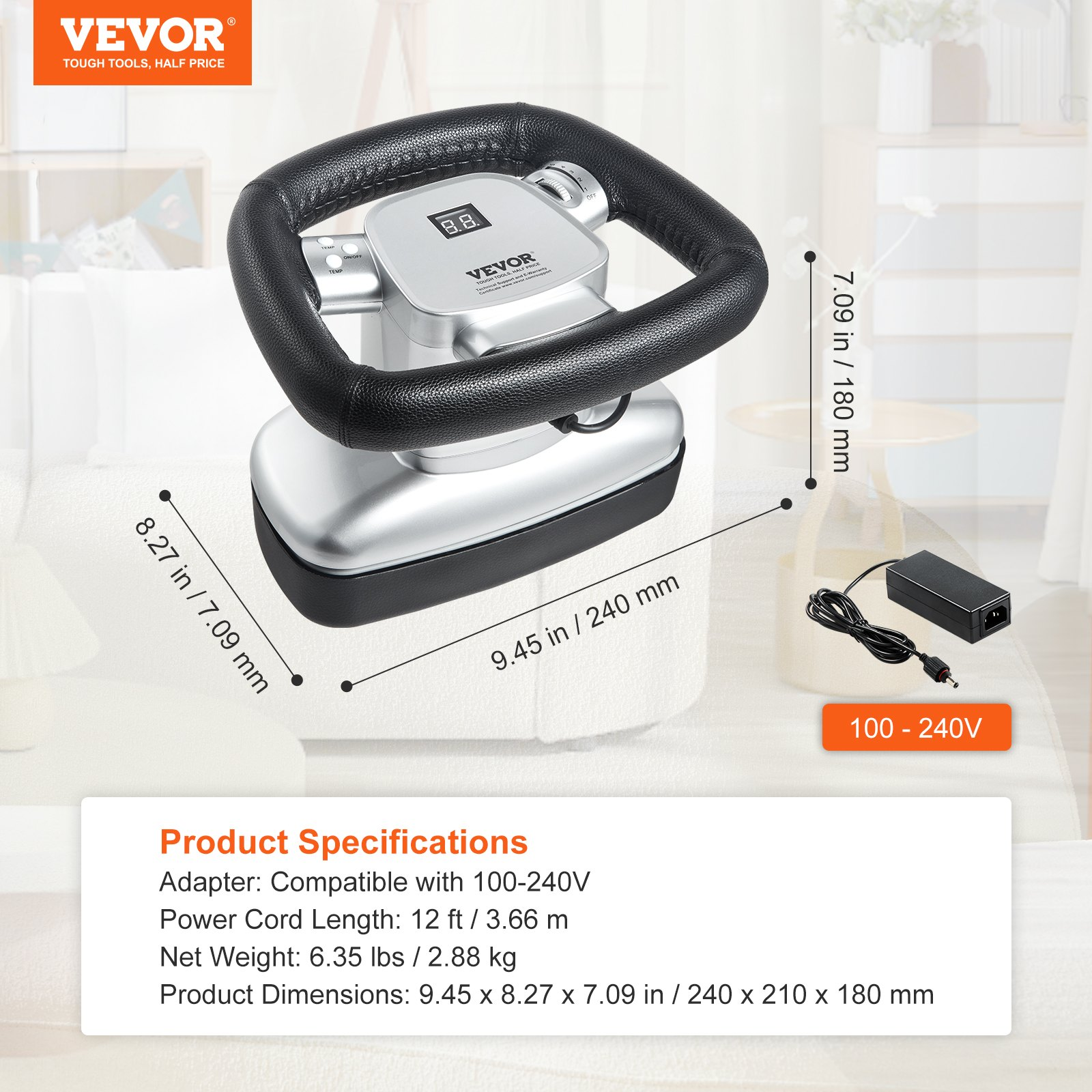 Start2Finish VEVOR chiropractic massager with adjustable speed, handheld device for back, neck, shoulder muscle relief.