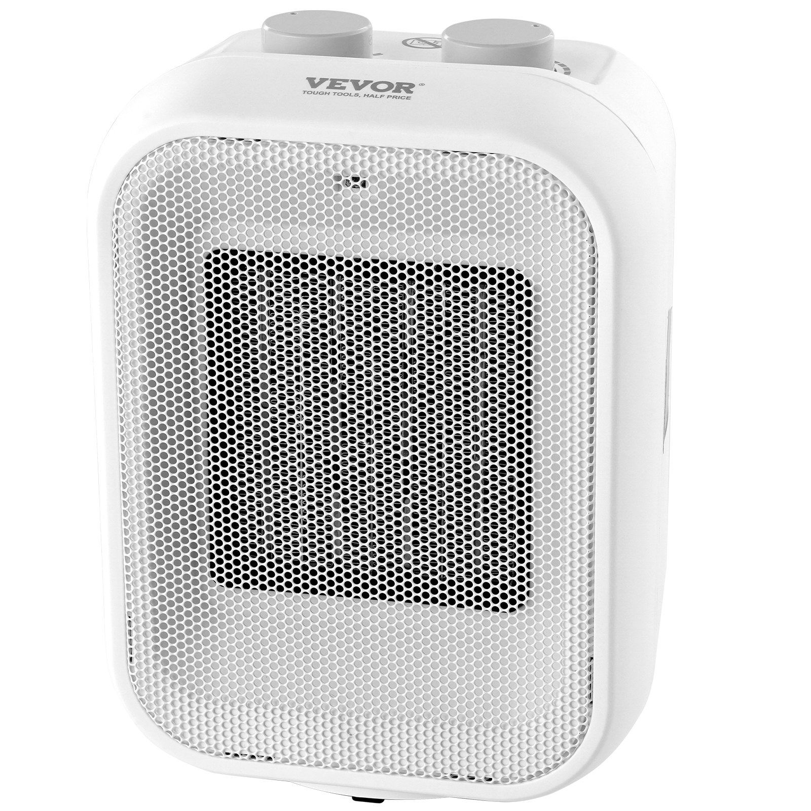 Start2Finish VEVOR portable electric space heater with adjustable thermostat, ceramic fan, 9-inch size, ideal for indoor office or desk use.