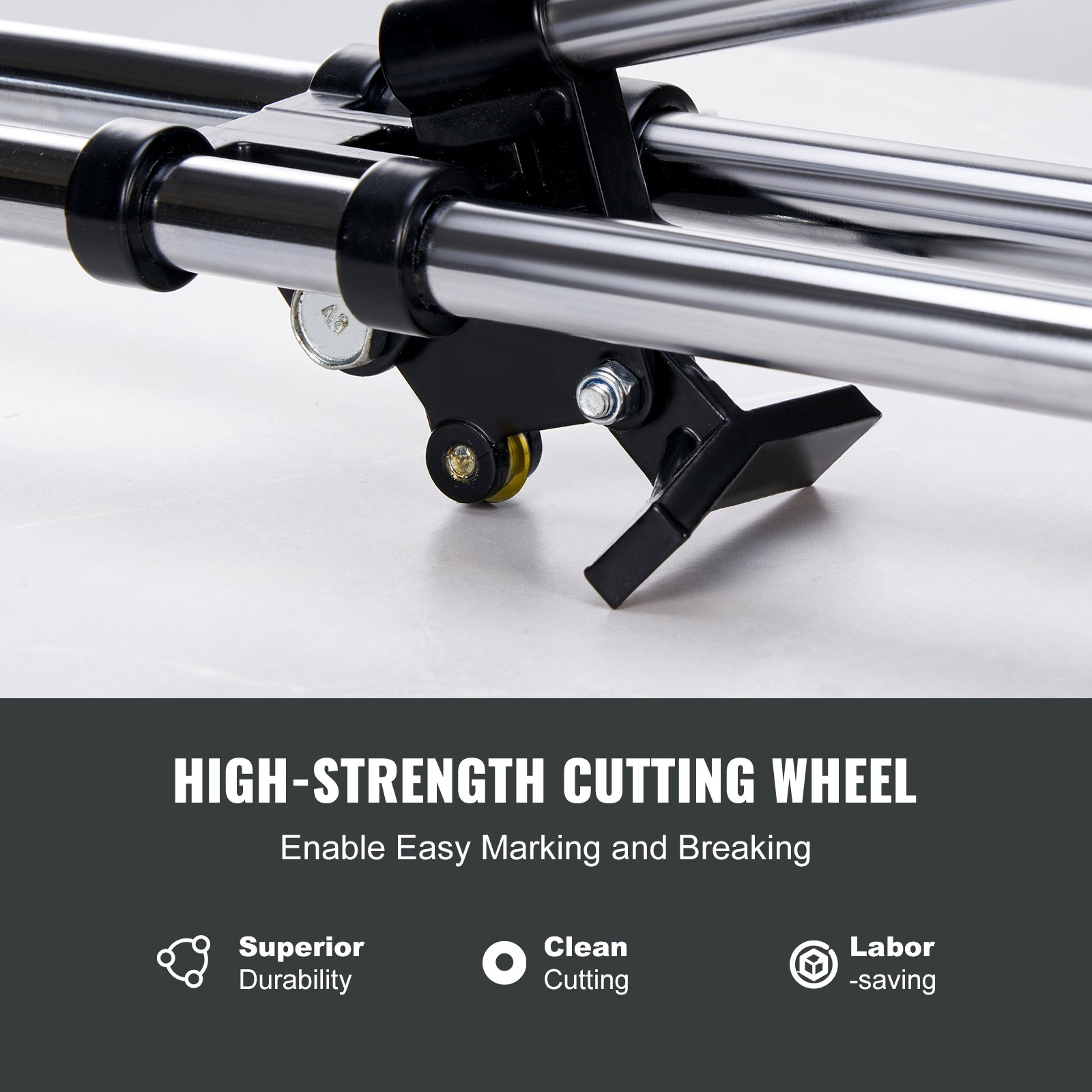 Start2Finish VEVOR 17-inch manual tile cutter with tungsten carbide wheel, infrared guide, anti-skid feet, and double rails for ceramic tiles