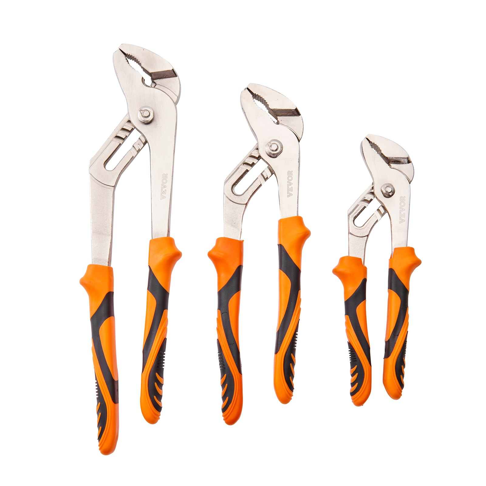 Start2Finish VEVOR 3-piece groove joint pliers set with 12, 10, 8 inch heat-treated high carbon steel water pump pliers