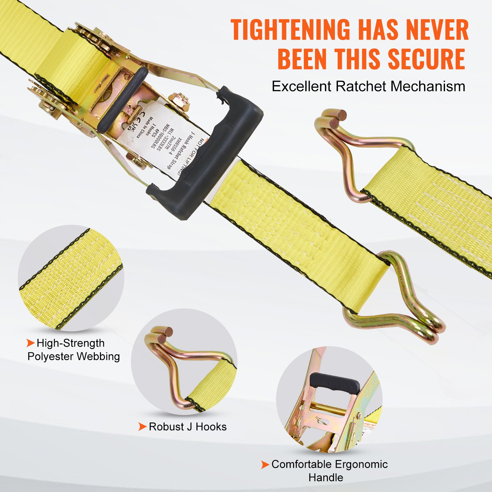 Start2Finish VEVOR ratchet tie down straps, 4-pack, 2" x 27&