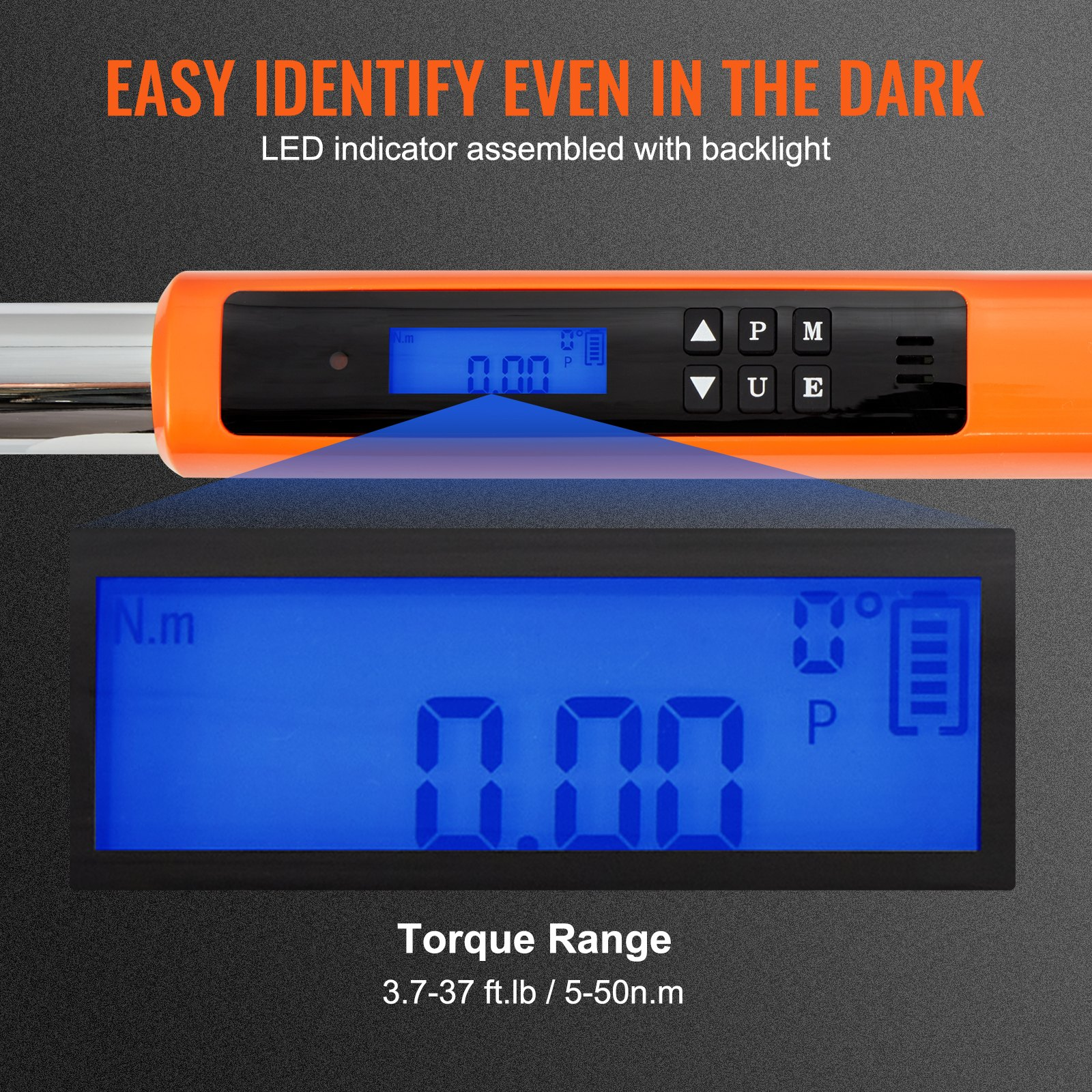 Start2Finish VEVOR digital torque wrench with 3/8" drive, adjustable torque, LED buzzer, and calibration for precise tightening.