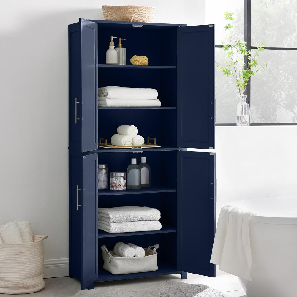 Start2Finish Savannah Tall Kitchen Storage Pantry with multiple shelves and doors for organized food and kitchen storage.