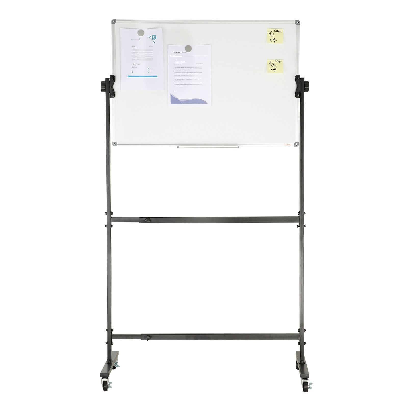 Start2Finish VEVOR rolling magnetic whiteboard, double-sided 36x24 inch dry erase board with adjustable height and accessories.