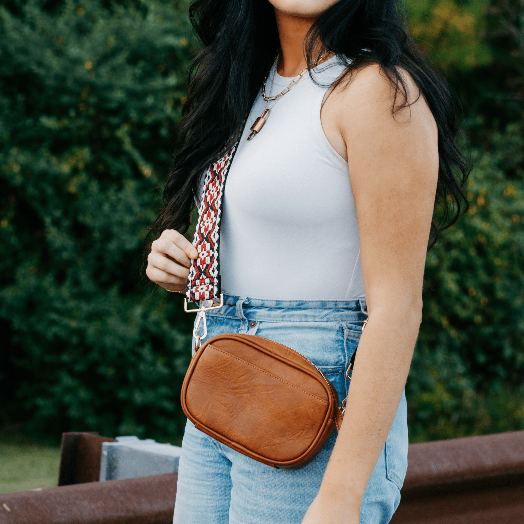 Start2Finish Libby Crossbody accessory with adjustable strap, shown with multiple strap options for versatile styling.