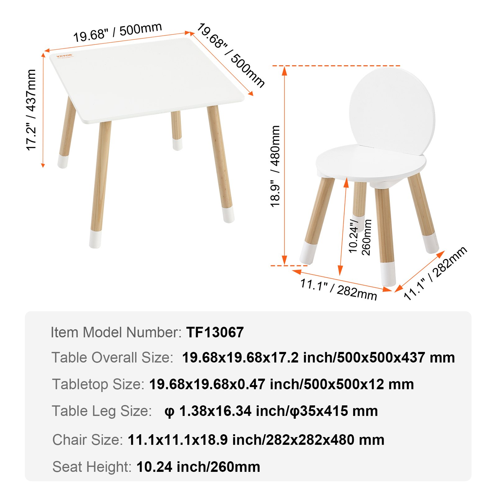 Start2Finish VEVOR kids table with two chairs, colorful toddler furniture for art, craft, reading, and learning activities.