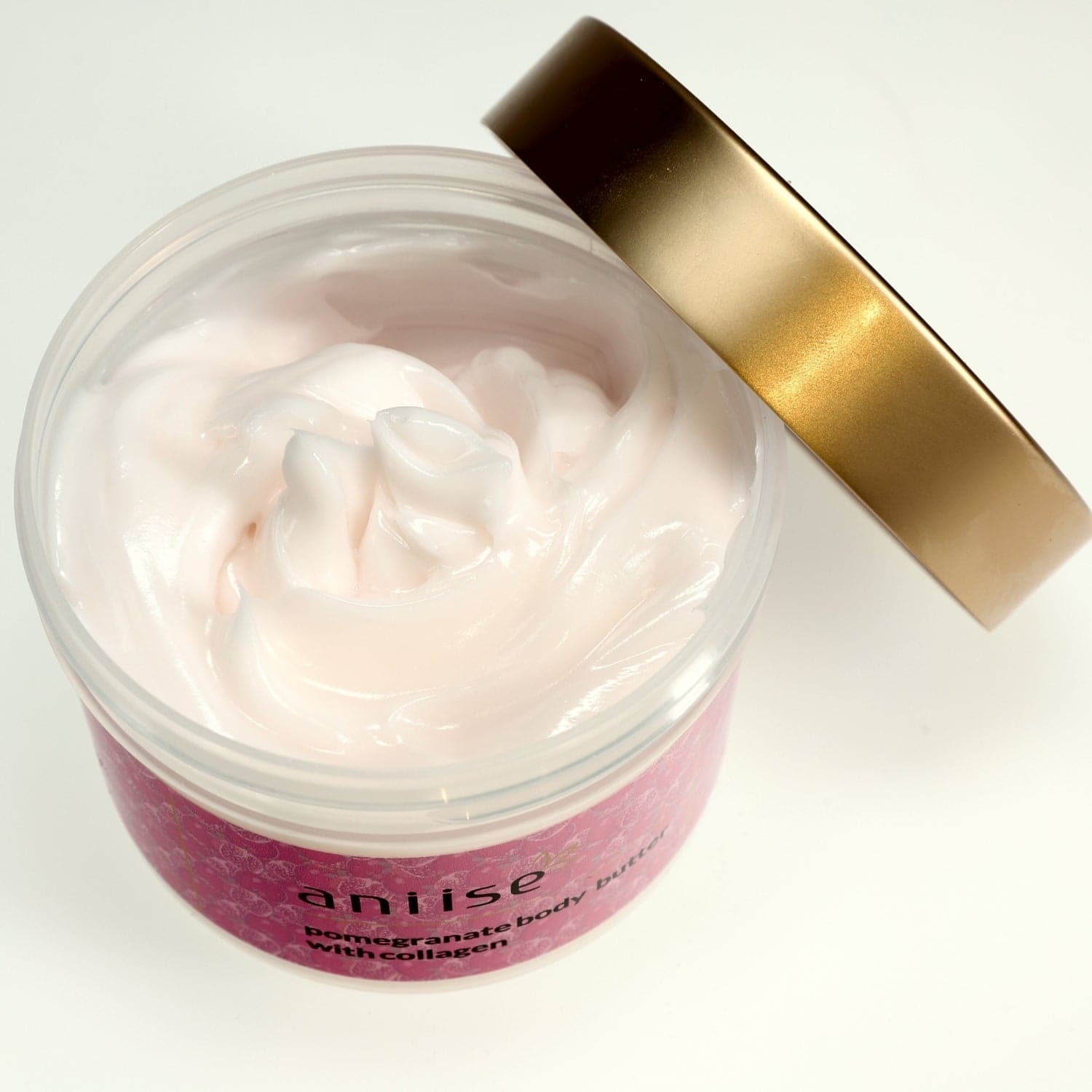 Start2Finish moisturizing body butter cream with collagen for smooth, hydrated skin, shown in a sleek jar with a creamy texture.