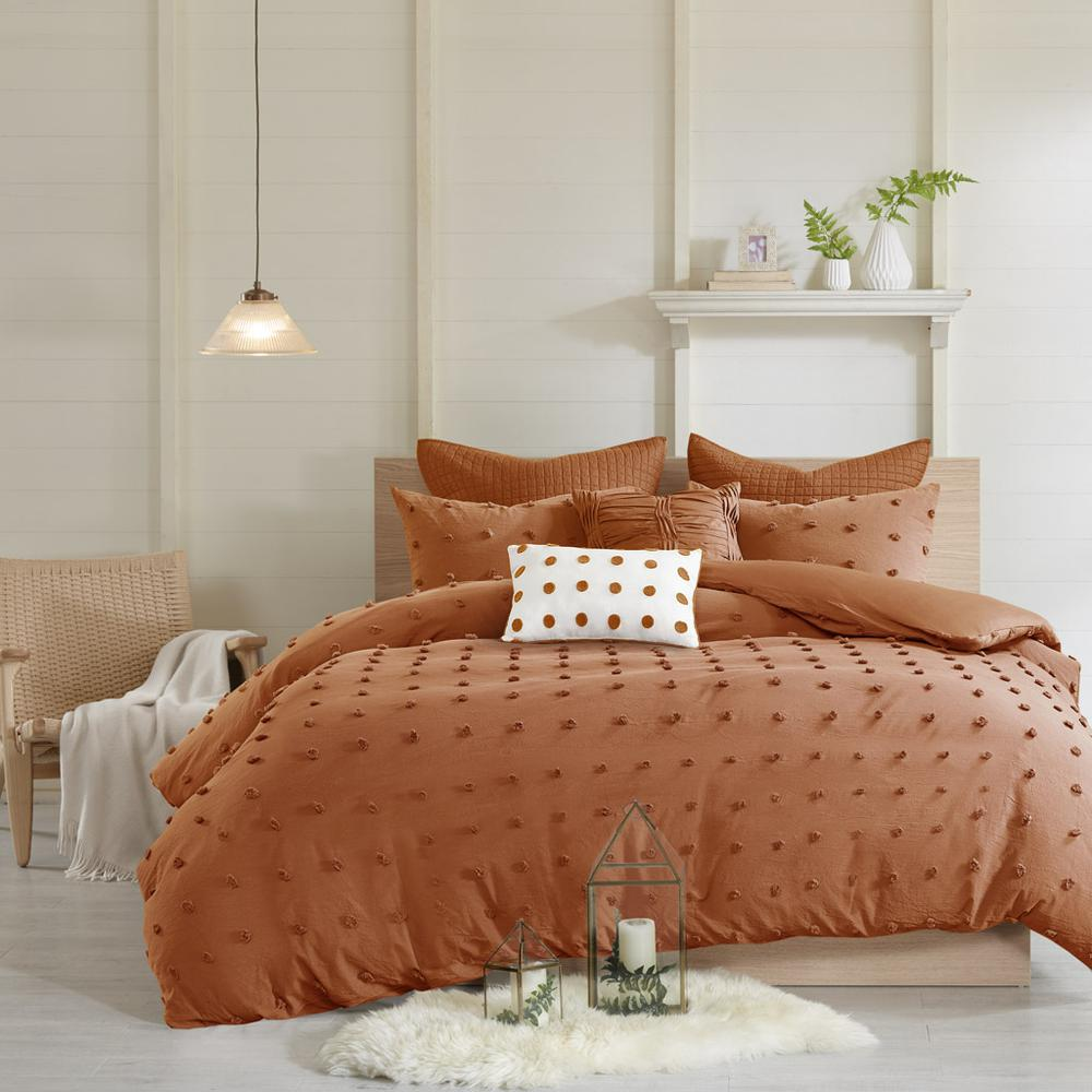 Start2Finish cotton jacquard bedding set with duvet cover, euro shams, and throw pillows, showcasing intricate woven patterns and textures.