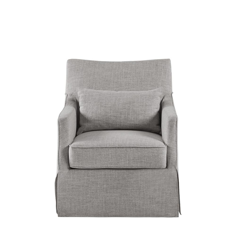 Start2Finish skirted swivel chair with a cushioned seat, fabric upholstery, and a stylish skirted base, ideal for modern home or office.