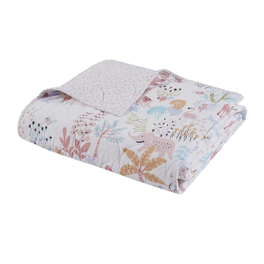 Reversible cotton quilt set featuring woodland animals, includes bedding with detailed woodland animal prints by Start2Finish.