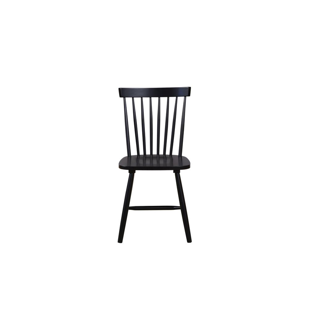 Set of two black Lyra side chairs by Start2Finish with sleek, modern design and smooth curved backs.