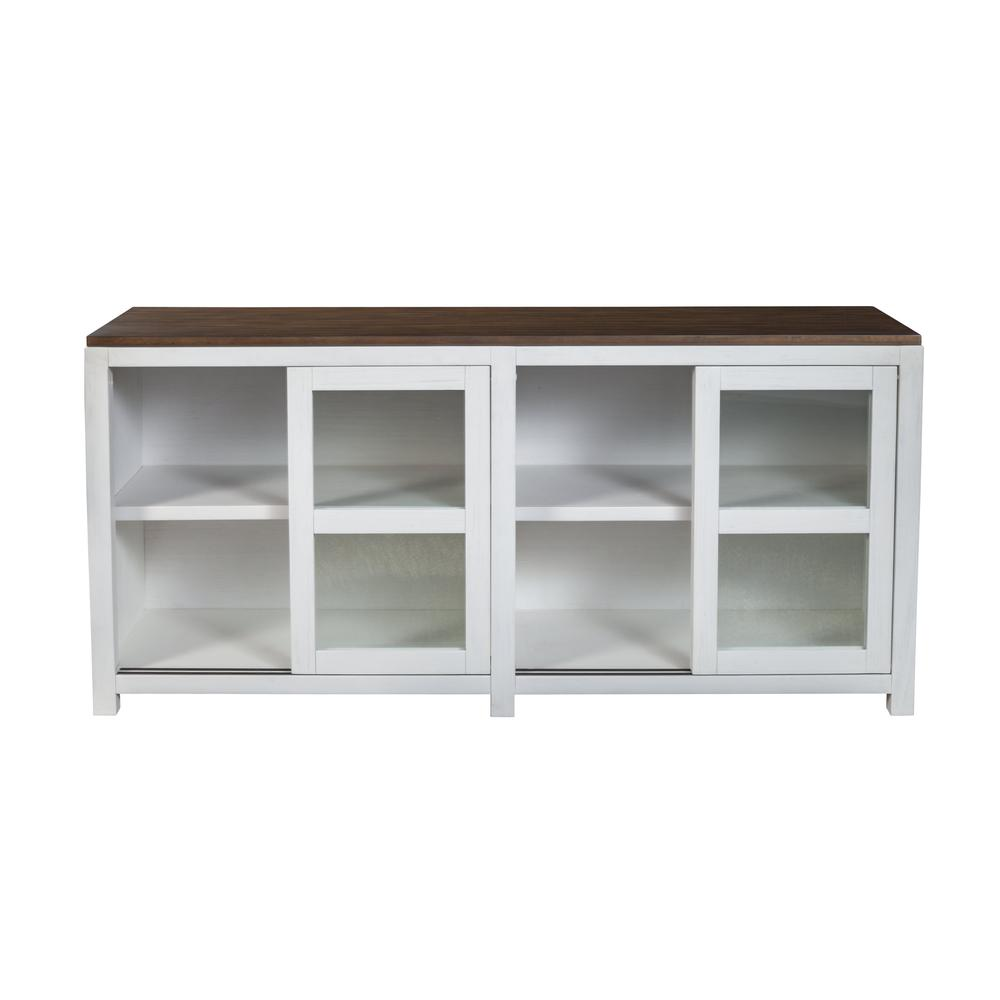 Start2Finish Donham Large Display Cabinet with glass doors and wooden shelves for elegant storage and showcase.