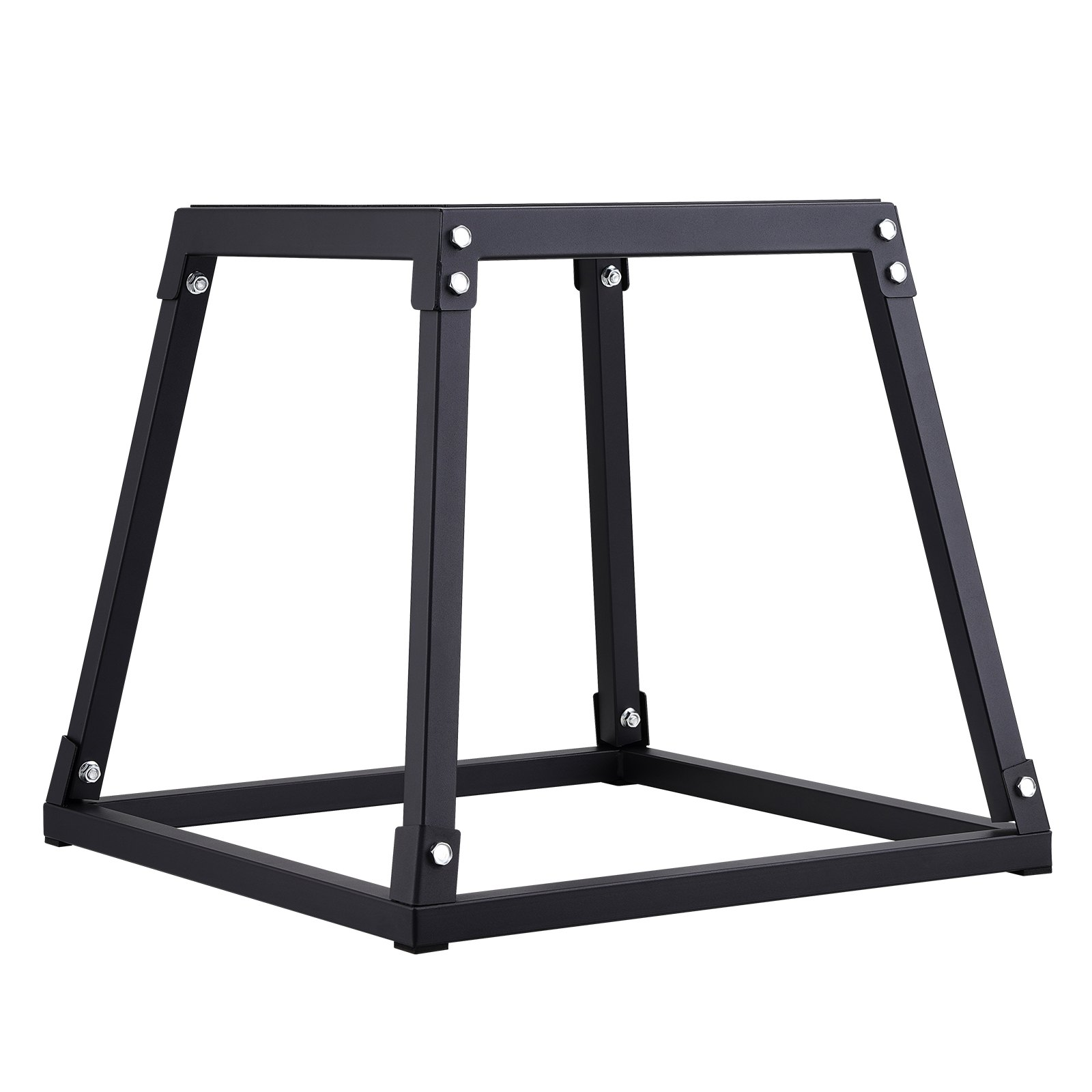 Start2Finish VEVOR 18-inch black steel plyometric jump box with anti-slip surface for home gym fitness and agility training.