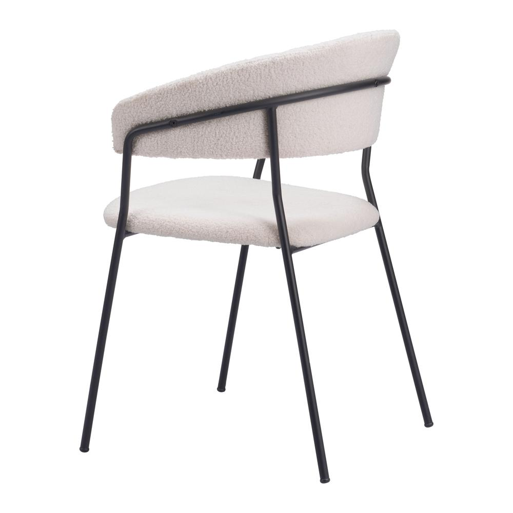 Pair of Josephine dining chairs in cream from Start2Finish, featuring cushioned seats and sleek wooden legs.