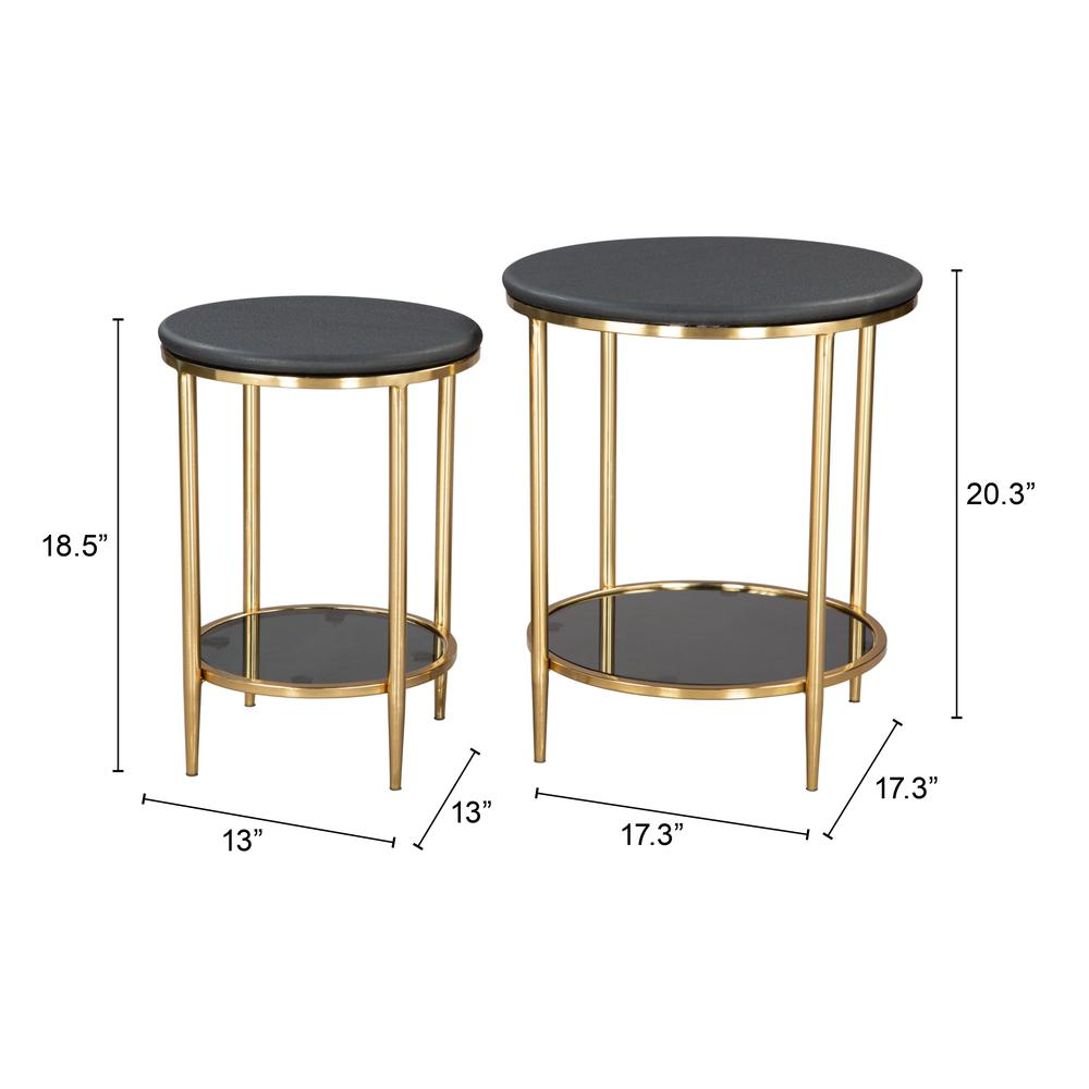 Start2Finish Koper 2-Piece Black Coffee Table Set with modern rectangular design and sleek black finish.