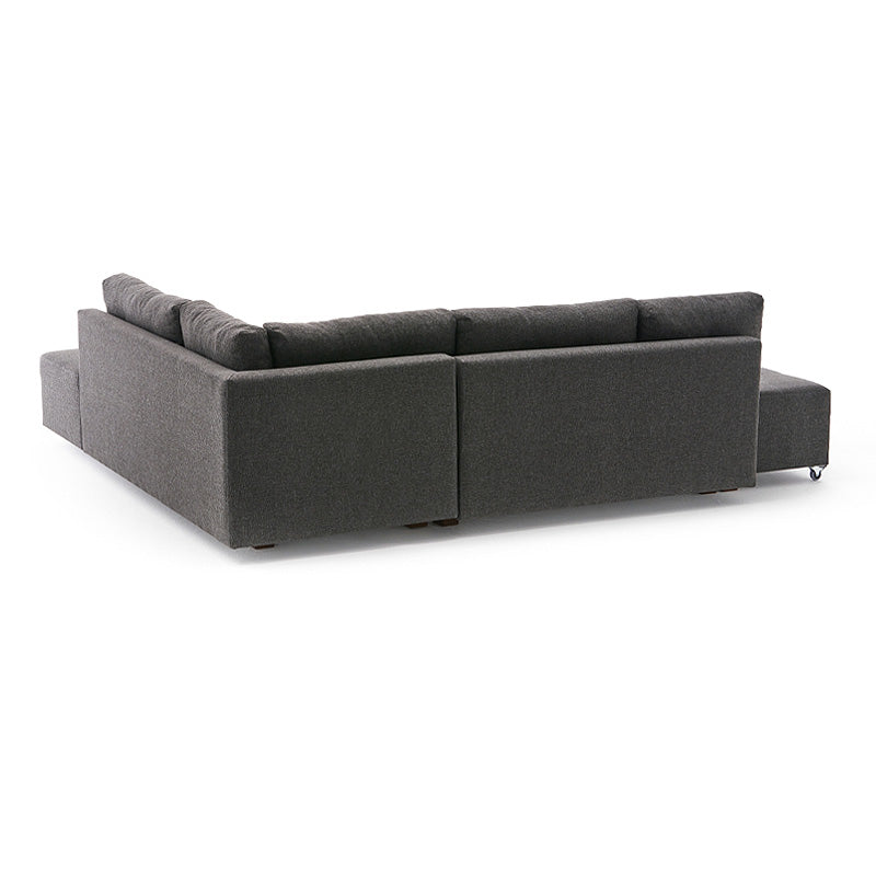 Right corner sofa EMILLE by Start2Finish in anthracite fabric, showing the plush seating and modern design in a living room setting.