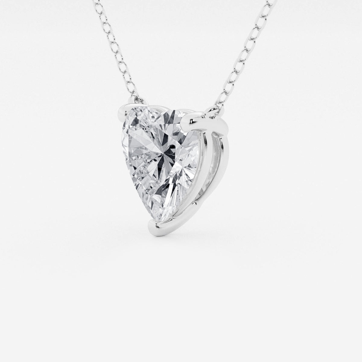 Floating heart-shaped lab-grown diamond pendant necklace in 14K white or yellow gold, certified F/G VS1, 2.00 CTW solitaire jewelry