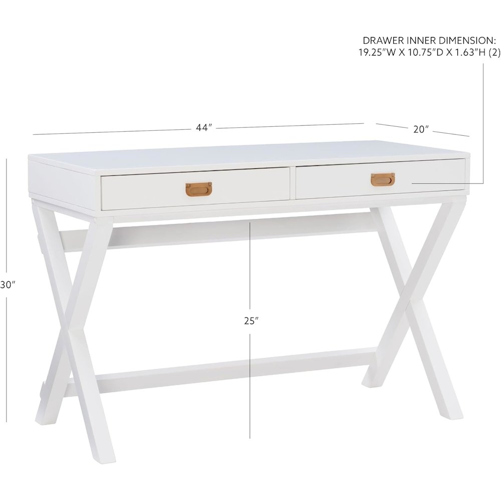 Peggy White Writing Desk by Start2Finish with clean lines and a spacious surface, ideal for home office or study space.