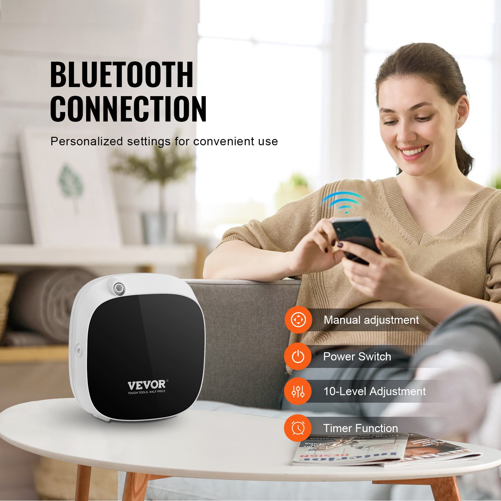 Start2Finish VEVOR scent air machine with Bluetooth, 100ml essential oil diffuser, cold air aromatherapy diffuser for home and office
