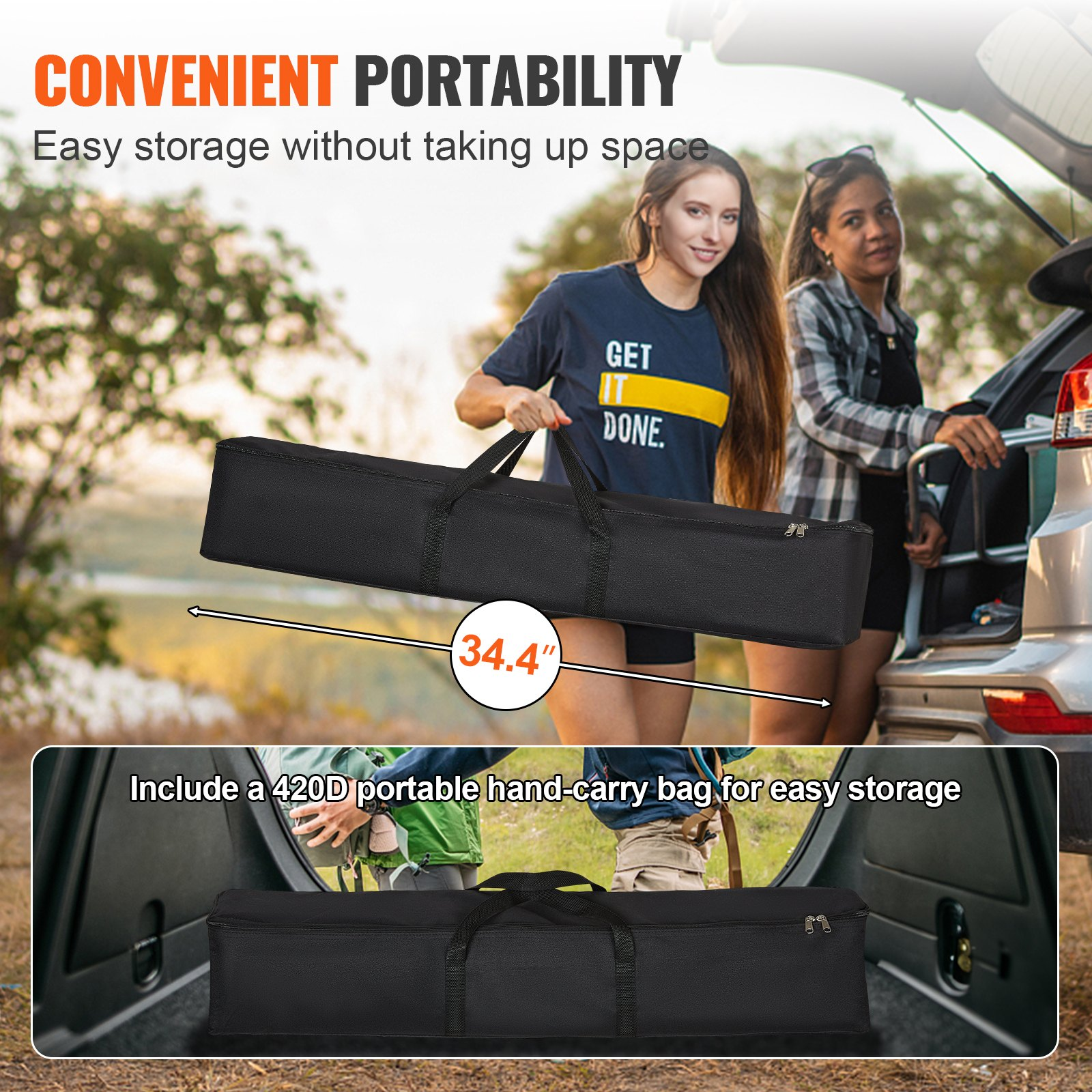 Start2Finish 120-inch outdoor projector screen with stand, wrinkle-free 4K HD movie screen, tripods, and carry bag for home theater.