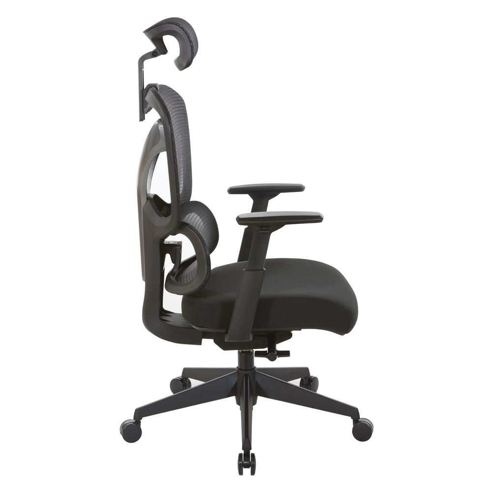 Start2Finish mesh back manager’s chair with headrest, ergonomic office chair featuring adjustable headrest and breathable mesh back.