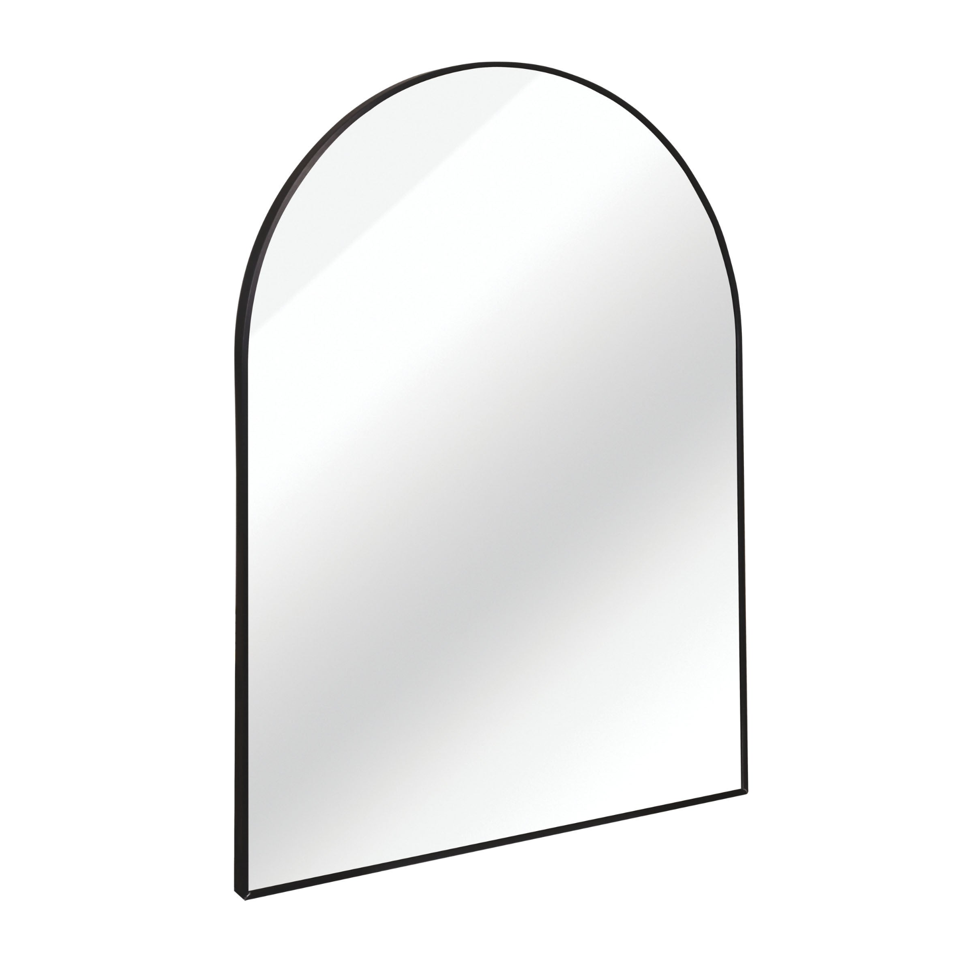 Large arched metal frame wall mirror by Start2Finish, suitable for bathroom, bedroom, or entryway decor.