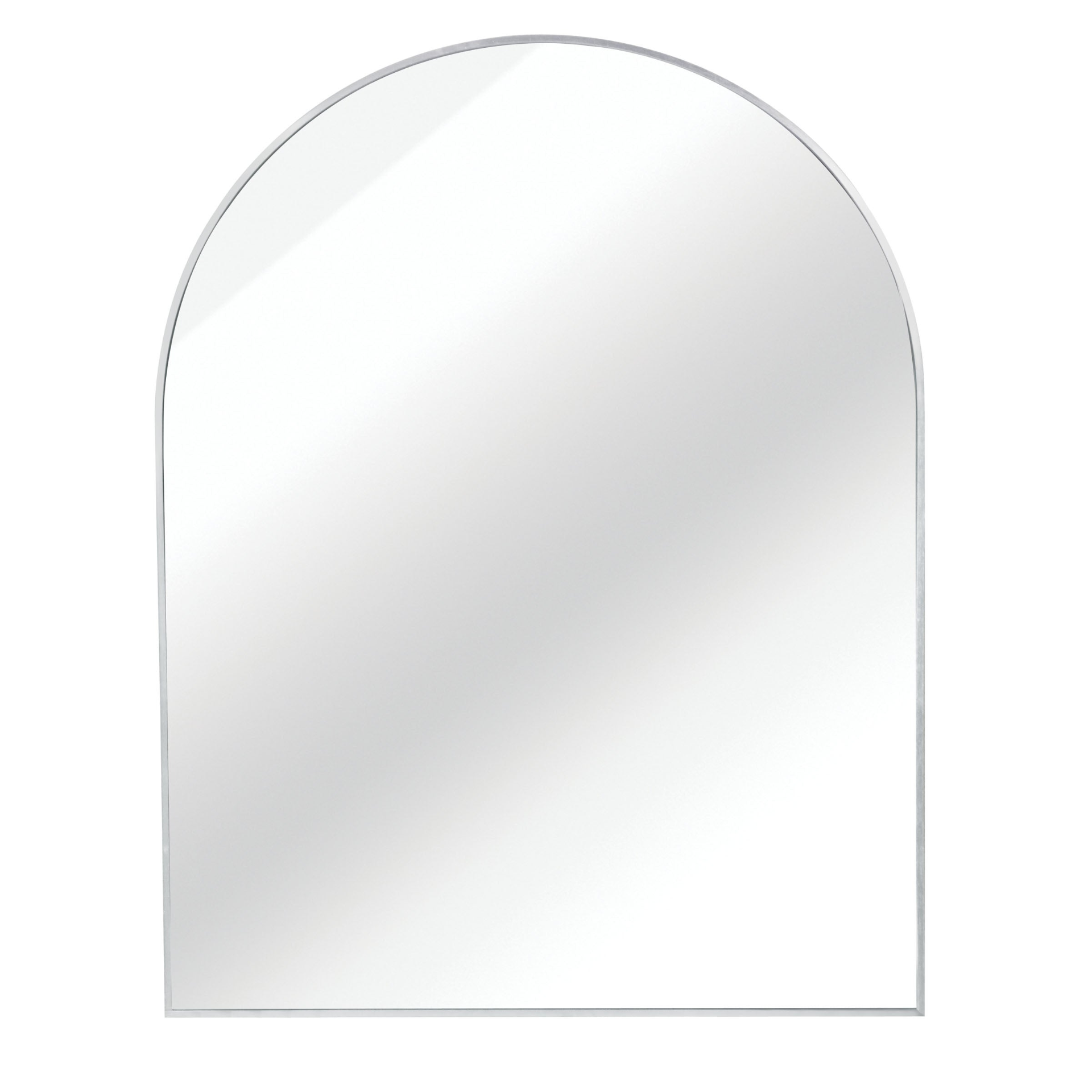Large arched metal frame wall mirror by Start2Finish, suitable for bathroom vanity, bedroom, or entryway decor.