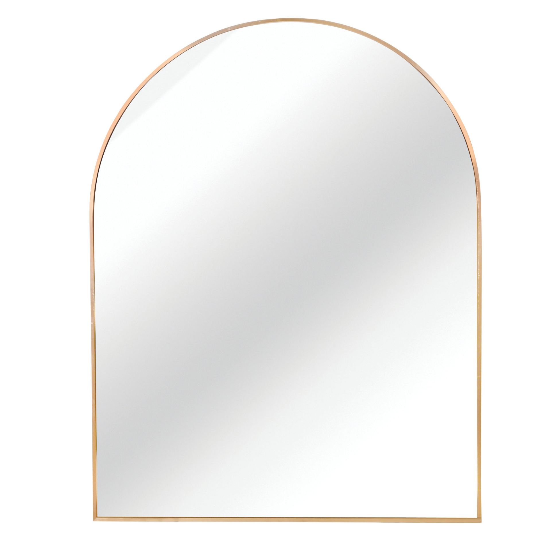 Large arched metal frame wall mirror by Start2Finish, ideal for bathroom vanity, bedroom, or entryway decor.