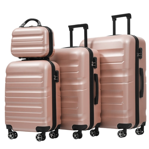 Sangria Beech hardshell ABS luggage set with lightweight, durable suitcases featuring dual-wheel spinner design for easy travel.