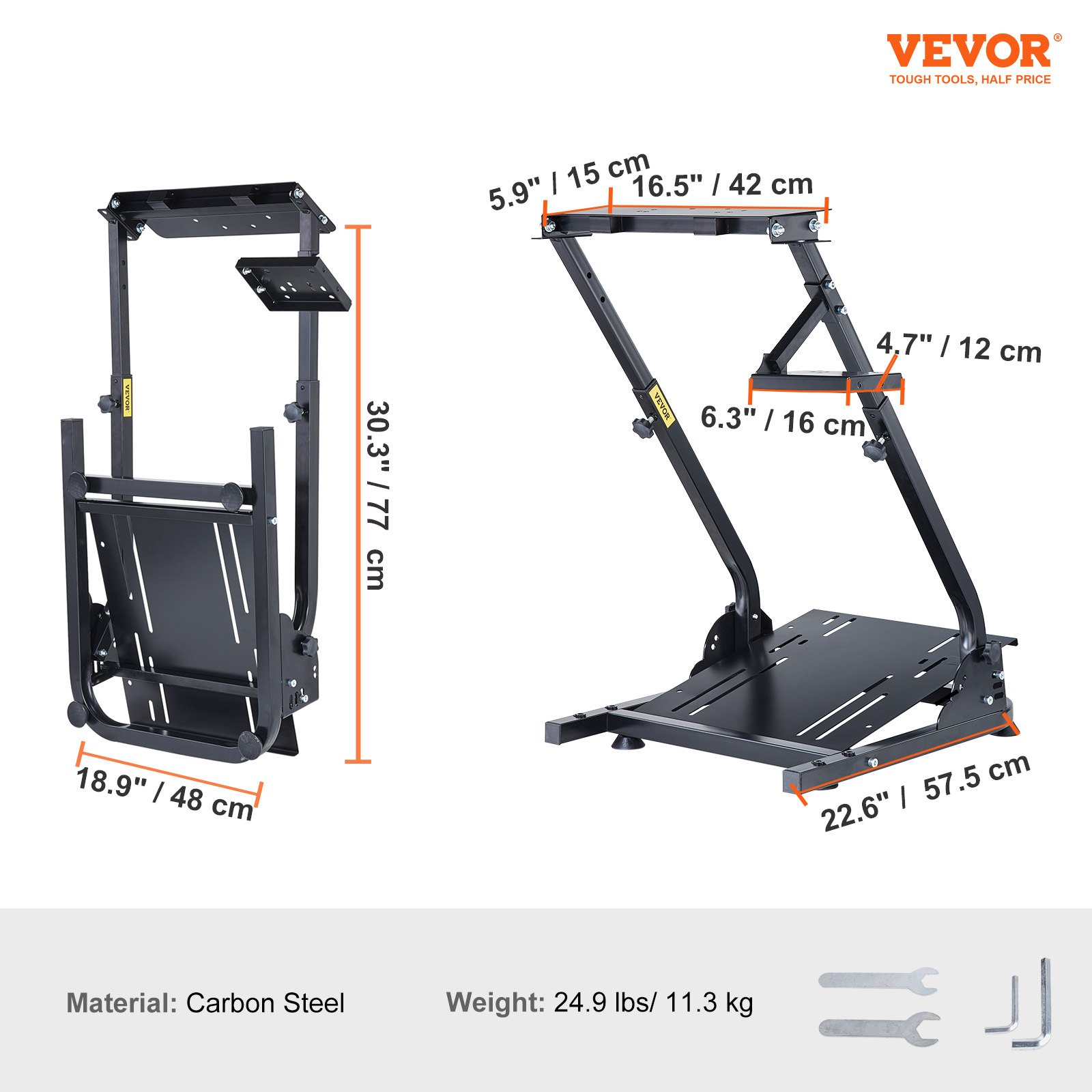 Start2Finish VEVOR G920 racing steering wheel stand with shifter mount for Logitech G27, G25, G29 gaming wheel and pedals not included