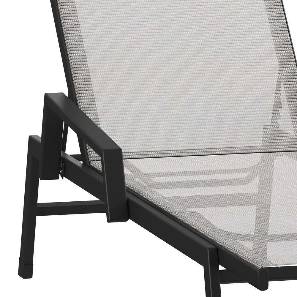 Modern outdoor chaise lounge chair by Start2Finish with a sleek design and cushioned seating for outdoor relaxation.