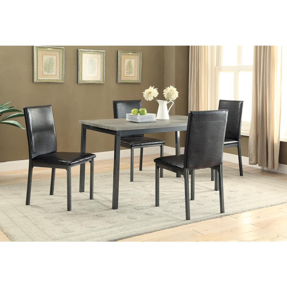 Set of two black Garza upholstered dining side chairs by Start2Finish, featuring padded seats and sleek modern design.