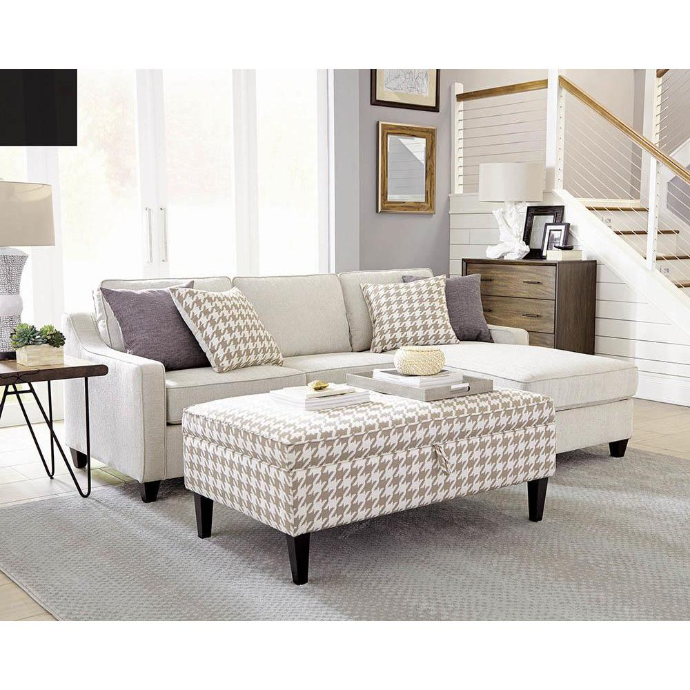 Start2Finish Mcloughlin upholstered sloped arm sectional sofa in platinum fabric, showcasing plush cushions and modern design.