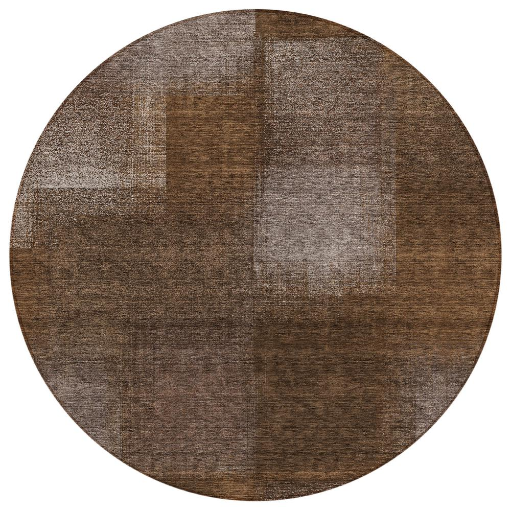 Start2Finish Chantille ACN742 brown 8x8 rug with intricate pattern and soft texture, perfect for living rooms or bedrooms.