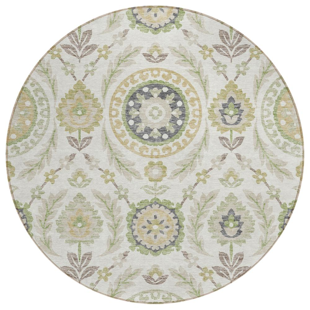 Ivory Chantille ACN751 8x8 rug by Start2Finish with intricate patterns, plush texture, and decorative border for living room decor