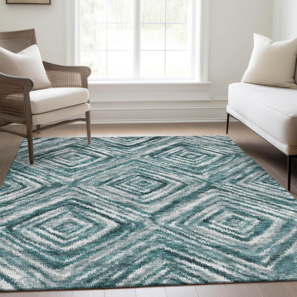 Start2Finish Chantille ACN781 teal 9x12 rug with intricate pattern and soft texture, ideal for living room or bedroom decor.