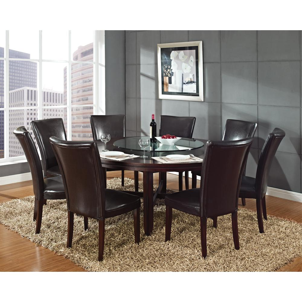 Start2Finish Hartford 72-inch dining set with nine-piece brown chair furniture, featuring a spacious table and stylish seating.