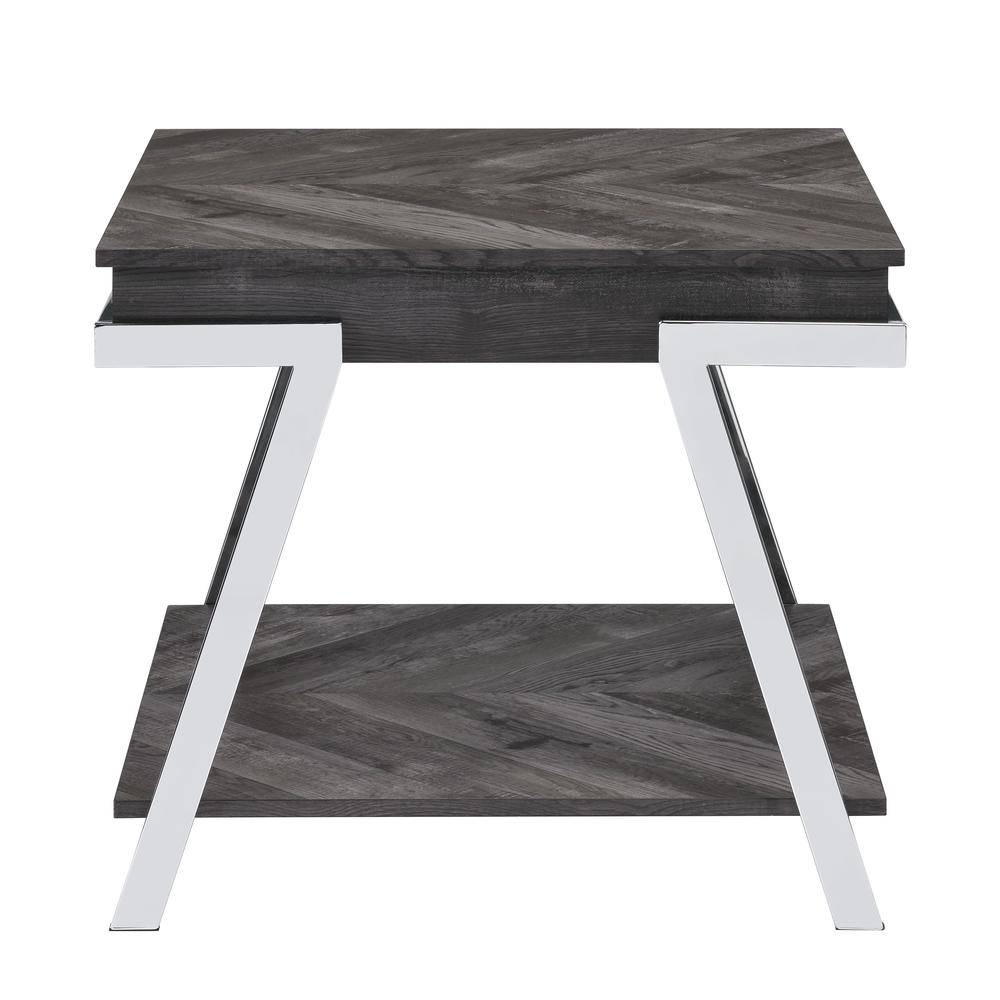 Start2Finish Roma End Table with wood finish, square shape, and sleek design, ideal for bedroom or living room decor.