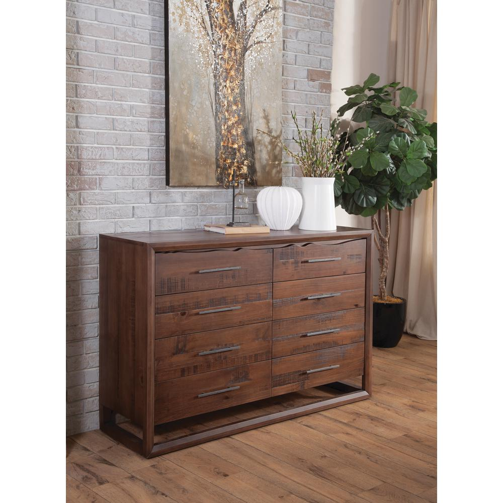 Start2Finish Lofton Eight Drawer Dresser with sleek wood finish and modern handles, featuring spacious drawers for ample storage.
