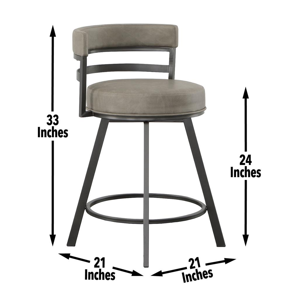 Start2Finish Gene Swivel 24-inch counter stool with a cushioned seat and metal base, designed for kitchen or bar seating.
