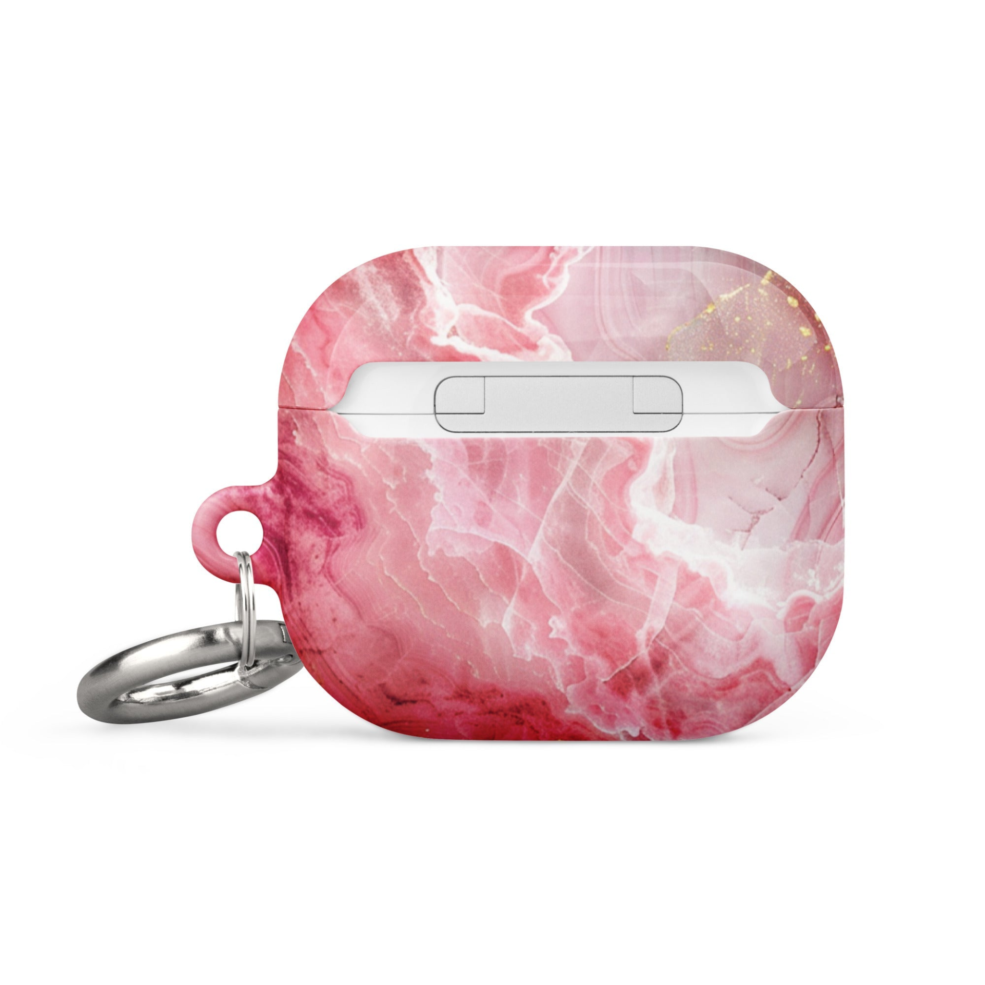 Pink marble case for AirPods by Start2Finish, sleek protective cover with stylish pink and white marble pattern.