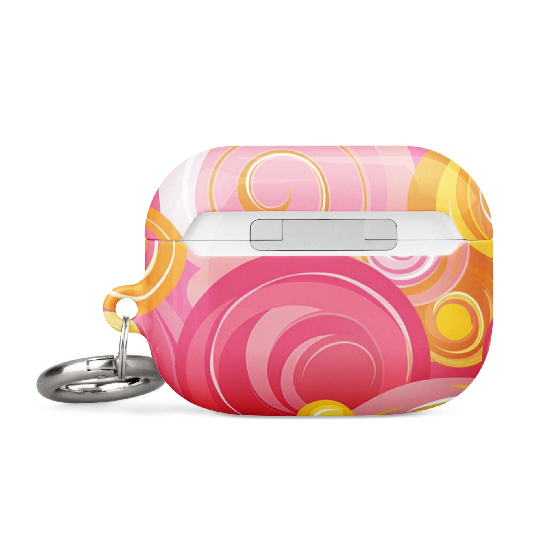 Start2Finish pink and yellow AirPods case for electronics, featuring a colorful protective cover with a smooth finish.